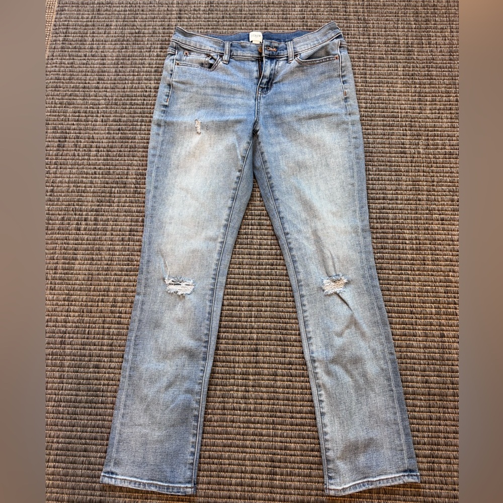 J. Crew Light Blue Distressed Skinny Jeans